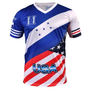 Fury Honduras and USA Flag Mix Soccer Jersey Design for Men/Women/Unisex