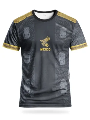 Men's Mexico Cup Football Lightweight Jersey, Comfortable Round Neck Sports Shirt, Casual Breathable Tee for Outdoor Training, All Seasons Wear, Sport Top